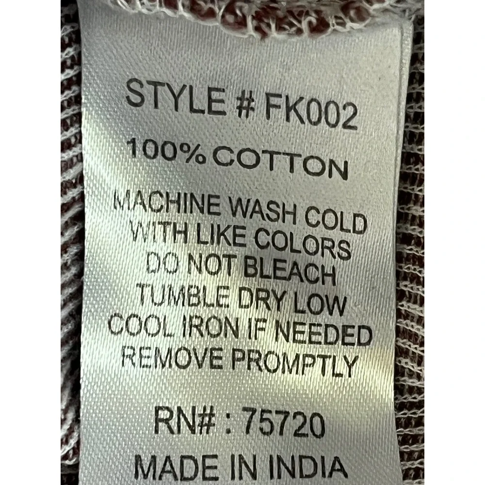 Reclaim Long Sleeve Shirt Mens Medium FK002 Crew Neck Cotton Burgundy Maroon